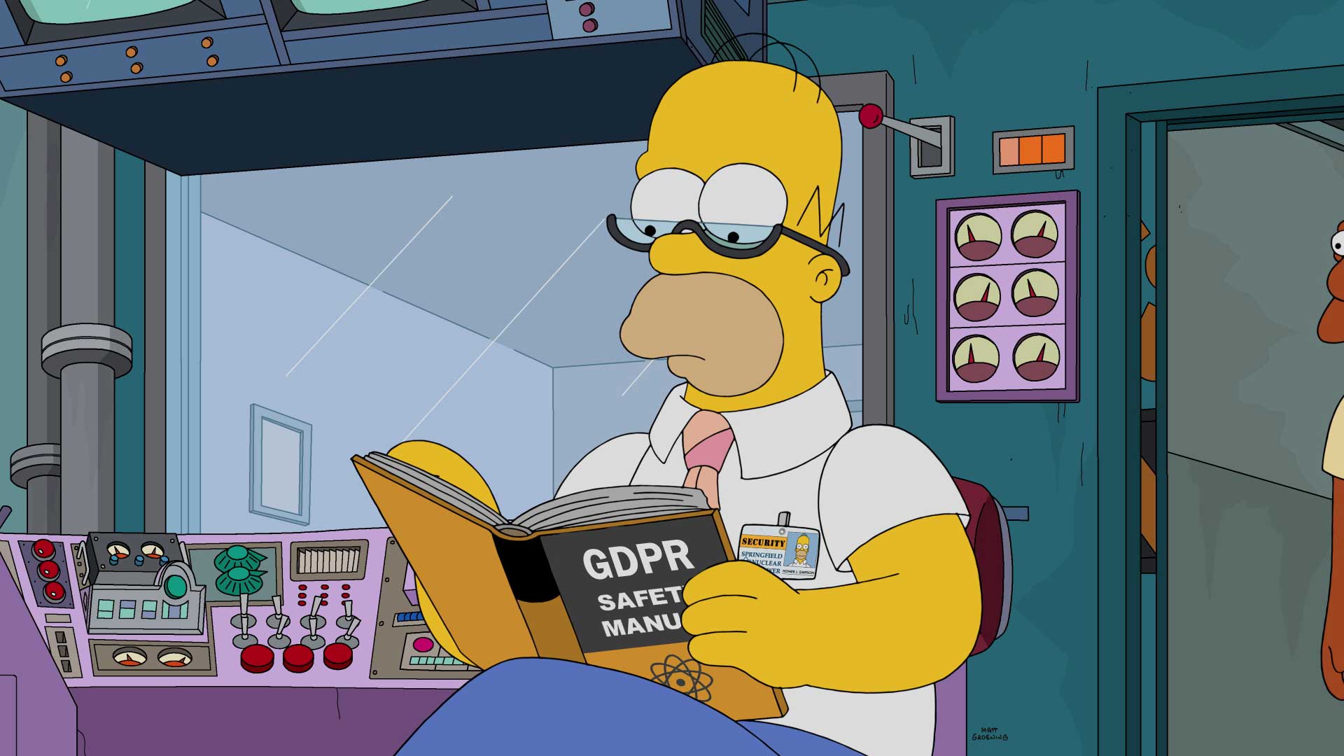 Homer brushing up on GDPR